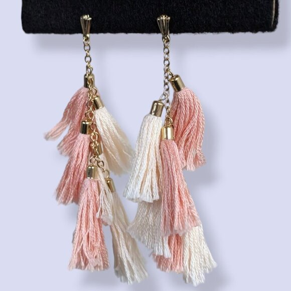 (2/$20) Ettika 18k GP Dangling Tassel Earrings - Picture 2 of 5